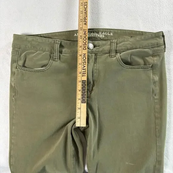 American Eagle Jegging 360 Super Stretch 35x28 Olive Skinny Jeans Womens 8 - Picture 8 of 10
